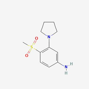 4-Methylsulfonyl-3-(pyrrolidin-1-yl)aniline structure, CAS 1000018-40-5