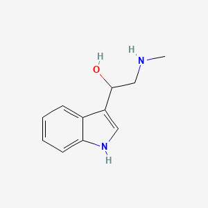 1H-Indole-3-methanol, a-[(methylamino)methyl]- structure, CAS 28755-00-2