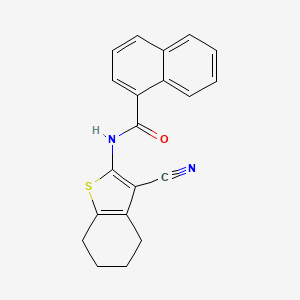 N-(3-Cyano-4,5,6,7-tetrahydrobenzo[b]thienyl-2-yl)-1-naphthalenecarboxamide structure, CAS 312917-14-9