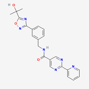 N-(3-(5-(2-hydroxypropan-2-yl)-1,2,4-oxadiazol-3-yl)benzyl)-2-(pyridin-2-yl)pyriMidine-5-carboxaMide structure, CAS 1234708-04-3