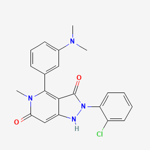 2-(2-Chlorophenyl)-4-(3-(diMethylaMino)phenyl)-5-Methyl-1H-pyrazolo[4,3-c]pyridine-3,6(2H,5H)-dione structure, CAS 1218942-37-0