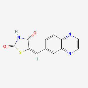 5-(6-Quinoxalinylmethylene)-2,4-thiazolidinedione structure, CAS 648450-29-7