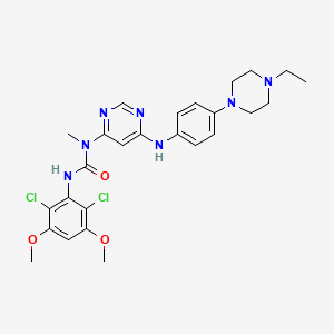 3-(2,6-Dichloro-3,5-dimethoxyphenyl)-1-[6-[[4-(4-ethylpiperazin-1-yl)phenyl]amino]pyrimidin-4-yl]-1-methylurea structure, CAS 872511-34-7