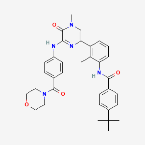 N-[3-[4,5-Dihydro-4-methyl-6-[[4-(4-morpholinylcarbonyl)phenyl]amino]-5-oxo-2-pyrazinyl]-2-methylphenyl]-4-(tert-butyl)benzamide structure, CAS 910232-84-7