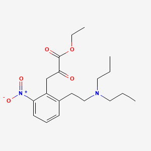 Ethyl 3-[2-[2-(dipropylamino)ethyl]-6-nitrophenyl]-2-oxopropanoate structure, CAS 91374-24-2