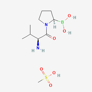 [(2R)-1-[(2S)-2-Amino-3-methylbutanoyl]pyrrolidin-2-yl]boronic acid mesylate structure, CAS 150080-09-4