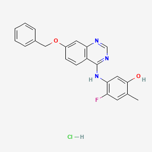 5-((7-BENZYLOXYQUINAZOLIN-4-YL)AMINO)-4-FLUORO-2-METHYLPHENOL HYDROCHLORIDE structure, CAS 324077-30-7