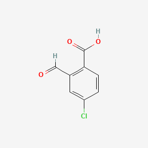 Benzoic acid, 4-chloro-2-formyl- structure, CAS 4657-56-1