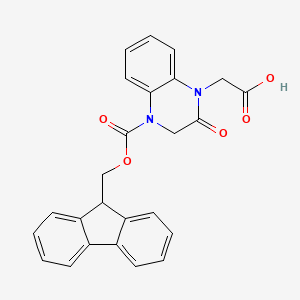 FMOC-4-CARBOXYMETHYL-1,2,3,-TETRAHYDROQUINOXALIN-3-ONE structure, CAS 269078-84-4