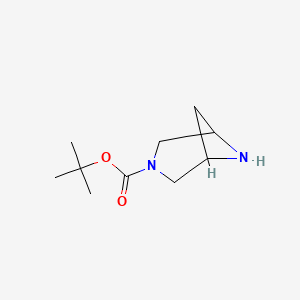 3,6-Diaza-bicyclo[3.1.1]heptane-3-carboxylic acid tert-butyl ester structure, CAS 1251017-66-9