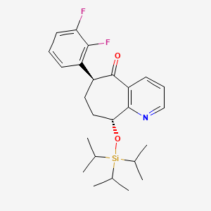 (6S,9R)-6-(2,3-Difluorophenyl)-6,7,8,9-tetrahydro-9-[[tris(1-methylethyl)silyl]oxy]-5H-cyclohepta[b]pyridin-5-one structure, CAS 1190363-46-2