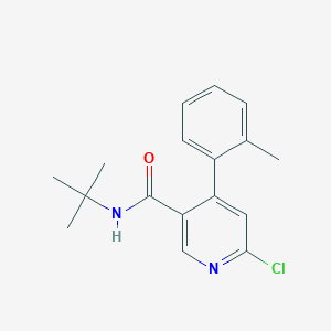 N-tert-butyl-6-chloro-4-(o-tolyl)nicotinamide structure, CAS 342417-04-3