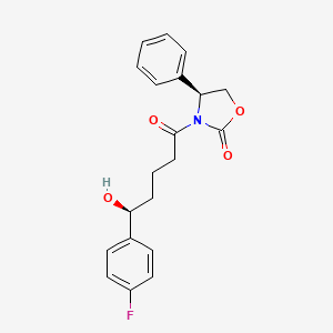 (4S)-3-[(5R)-5-(4-FLUOROPHENYL)-5-HYDROXYPENTANOYL]-4-PHENYL-1,3-OXAZOLIDIN-2-ONE structure, CAS 189028-95-3