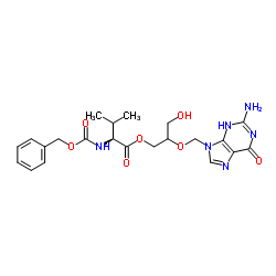 N-[(Phenylmethoxy)carbonyl]-L-valine 2-[(2-amino-1,6-dihydro-6-oxo-9H-purin-9-yl)methoxy]-3-hydroxypropyl ester structure, CAS 194154-40-0