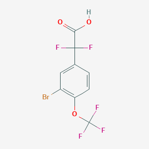 2-(3-Bromo-4-(trifluoromethoxy)phenyl)-2,2-difluoroacetic acid structure, CAS 1133116-05-8