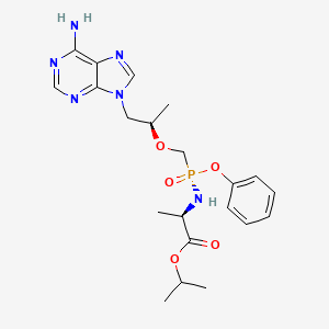 isopropyl ((S)-((((R)-1-(6-amino-9H-purin-9-yl)propan-2-yl)oxy)methyl)(phenoxy)phosphoryl)-D-alaninate structure, CAS 2053424-82-9
