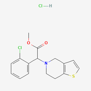 (R,S)-Methyl-2-(2-chlorophenyl)-2-(4,5,6,7-tetrahydrothino[3.2-c]pyridin-5-yl)acetatehydrochloride structure, CAS 130209-90-4