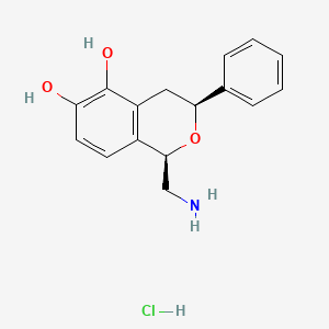 CIS-(+/-)-1-(AMINOMETHYL)-3,4-DIHYDRO-3-PHENYL-1H-2-BENZOPYRAN-5,6-DIOL HYDROCHLORIDE structure, CAS 130465-39-3
