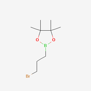 2-(3-Bromopropyl)-4,4,5,5-tetramethyl-1,3,2-dioxaborolane structure, CAS 124215-44-7