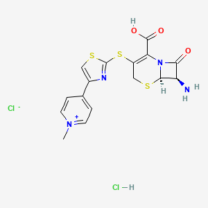 4-[2-[[(6R,7R)-7-Amino-2-carboxy-8-oxo-5-thia-1-azabicyclo[4.2.0]oct-2-en-3-yl]thio]-4-thiazolyl]-1-methyl-pyridinium chloride structure, CAS 400827-64-7