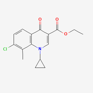 ethyl7-chloro-1-cyclopropyl-8-methyl-4-oxo-quinoline-3-carboxylate structure, CAS 103877-51-6