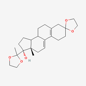 3,20-Bis(ethylenedioxy)-19-norpregna-5(10),9(11)-dien-17-ol structure, CAS 54201-84-2