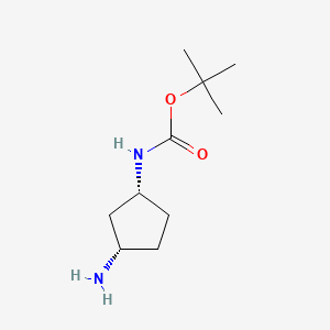 Carbamic acid, [(1R,3S)-3-aminocyclopentyl]-, 1,1-dimethylethyl ester (9CI) structure, CAS 774212-81-6