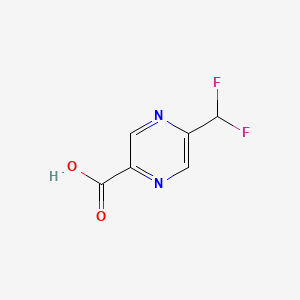 5-(Difluoromethyl)pyrazine-2-carboxylic acid structure, CAS 1174321-06-2