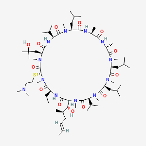 3-[(R)-2-(N,N-dimethylamino)ethylthio-Sar]-4-(3-hydroxymethylleucine)cyclosporin structure, CAS 210759-10-7