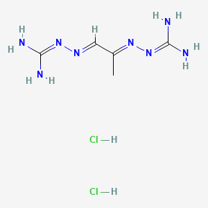 3,3'-(1-methylethane-1,2-diylidene)dicarbazamidine dihydrochloride structure, CAS 7059-23-6