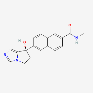 6-[(7S)-7-Hydroxy-6,7-dihydro-5H-pyrrolo[1,2-c]imidazol-7-yl]-N-methyl-2-naphthalenecarboxamide structure, CAS 566939-85-3