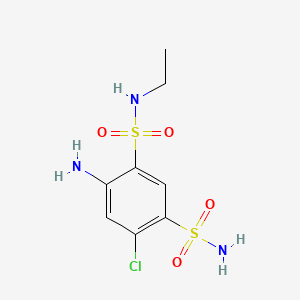4-amino-6-chloro-benzene-1,3-disulfonic acid 1-amide 3-ethylamide structure, CAS 1668-63-9