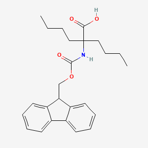 2-(((9H-fluoren-9-yl)Methoxy)carbonylaMino)-2-butylhexanoic acid structure, CAS 218926-48-8