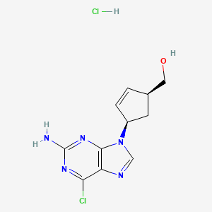 (1S–4R)-4-(2-amino-6-chloro-9H-purin-9-yl)-2-cyclopentene-1-methanol hydrochloride structure, CAS 172015-79-1