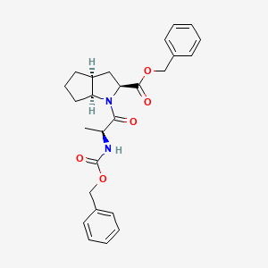 1-(2-BENZYLOXYCARBONYLAMINO-1-OXOPROPYL)OCTAHYDROCYCLOPENTA[B]PYRROLE-2-CARBOXYLIC ACID BENZYL ESTER structure, CAS 1356382-92-7