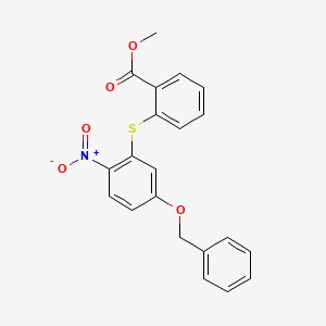 4-Benzyloxy-2-(2carbomethoxy)thiophenylnitrobenzene structure, CAS 329217-03-0