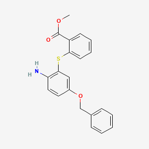 4-Benzyloxy-2-(2carbomethoxy)thiophenylaniline structure, CAS 329217-05-2