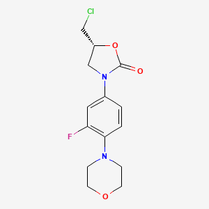 (5R)-5-(Chloromethyl)-3-[3-fluoro-4-(4-morpholinyl)phenyl]-2-oxazolidinone structure, CAS 496031-57-3