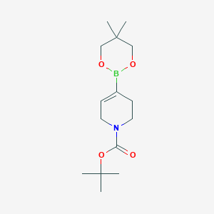 3,6-Dihydro-2H-pyridine-1-N-Boc-4-boronic acid neopentylglycol ester structure, CAS 1167991-21-0