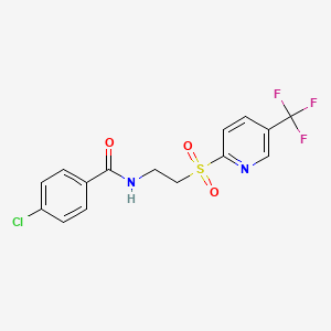 4-Chloro-N-[2-[[5-(trifluoromethyl)-2-pyridinyl]sulfonyl]ethyl]benzamide structure, CAS 188591-46-0