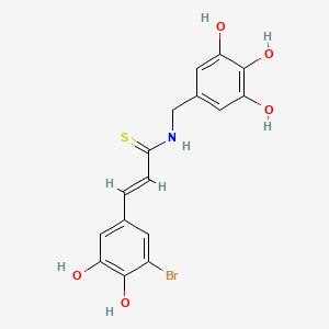 (E)-3-(3-bromo-4,5-dihydroxyphenyl)-N-(3,4,5-trihydroxybenzyl)prop-2-enethioamide structure, CAS 1384426-12-3