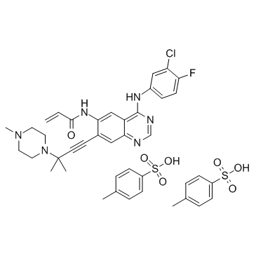 2-PropenaMide, N-[4-[(3-chloro-4-fluorophenyl)aMino]-7-[3-Methyl-3-(4-Methyl-1-piperazinyl)-1-butyn-1-yl]-6-quinazolinyl]-, 4-Methylbenzenesulfonate (1:2) structure, CAS 451493-31-5
