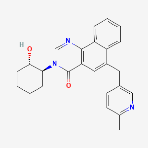 3-[(1S,2S)-2-Hydroxycyclohexyl]-6-[(6-methyl-3-pyridinyl)methyl]benzo[h]quinazolin-4(3H)-one structure, CAS 1227923-29-6