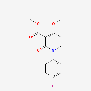 ethyl 4-ethoxy-1-(4-fluorophenyl)-2-oxo-1,2-dihydropyridine-3-carboxylate structure, CAS 1174046-87-7