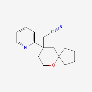 2-(9-(pyridin-2-yl)-6-oxaspiro[4.5]decan-9-yl)acetonitrile structure, CAS 1401031-37-5