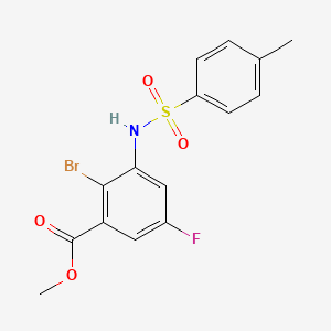 methyl 2-bromo-5-fluoro-3-((4-methylphenyl)sulfonamido)benzoate structure, CAS 2086689-91-8