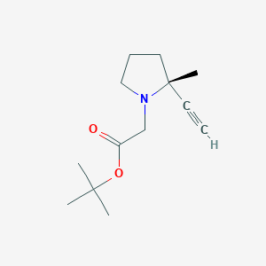 (2R)-2-ethynyl-2-methyl-1-pyrrolidineacetic acid 1,1-dimethylethyl ester structure, CAS 2086689-88-3