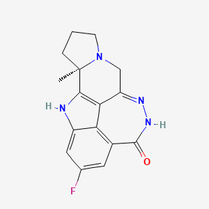 (R)-2-fluoro-10a-methyl-7,8,9,10,10a,11-hexahydro-5,6,7a,11-tetraazacyclohepta[def]cyclopenta[a]fluoren-4(5H)-one structure, CAS 1446261-44-4