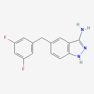 5-(3,5-difluorobenzyl)-1H-indazol-3-amine structure, CAS 1108745-30-7