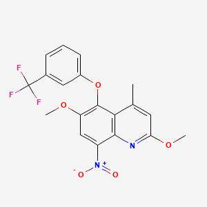 2,6-DIMETHOXY-4-METHYL-8-NITRO-5-[3-(TRIFLUOROMETHYL)PHENOXY]QUINOLINE structure, CAS 189746-15-4